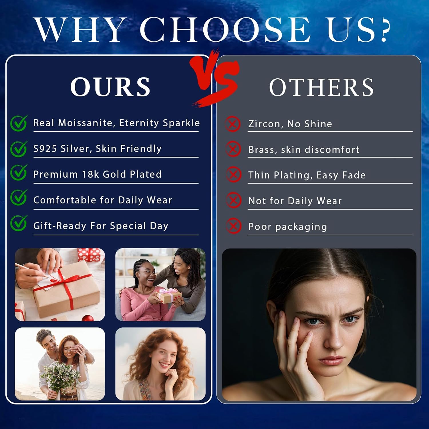 Moissanite Wedding Band Ring for Women - S925 Sterling Silver Eternity Stackable Rings, D Color VVS1 Engagement Promise Jewelry for Anniversary Birhday Valentines Day - Image 5