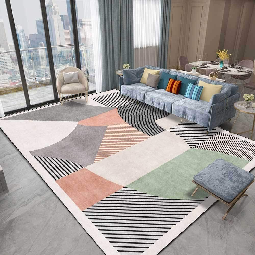 Tapis de salon lavable 130x180 antidérapant chambre couloir