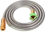 Metal Short Garden Hose 2 ft, Flexible Stainless Steel Garden Hose 2 ft Lightweight Water Hose with Brass Fittings (2 Feet)
