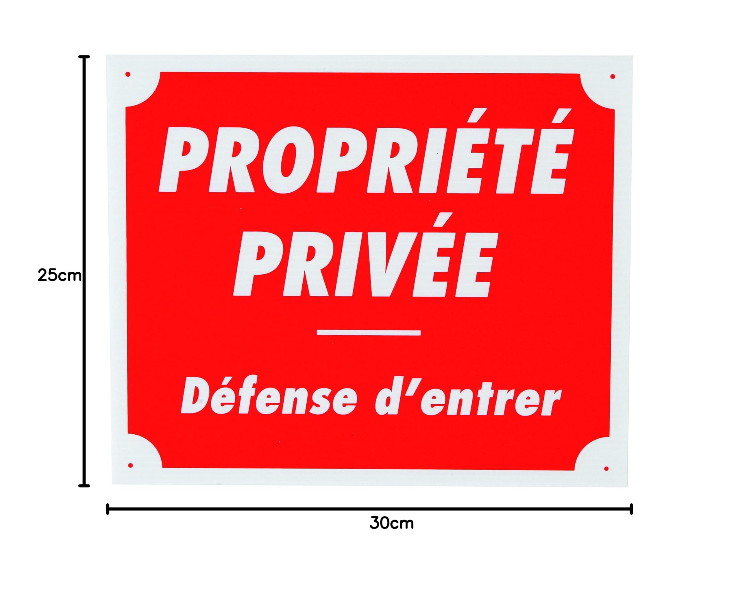Januel Hinweisschild „Privée – Défense D‘Entrer“ – 30x25 Cm, Rot/weiß, Aus Akylux 4 Mm