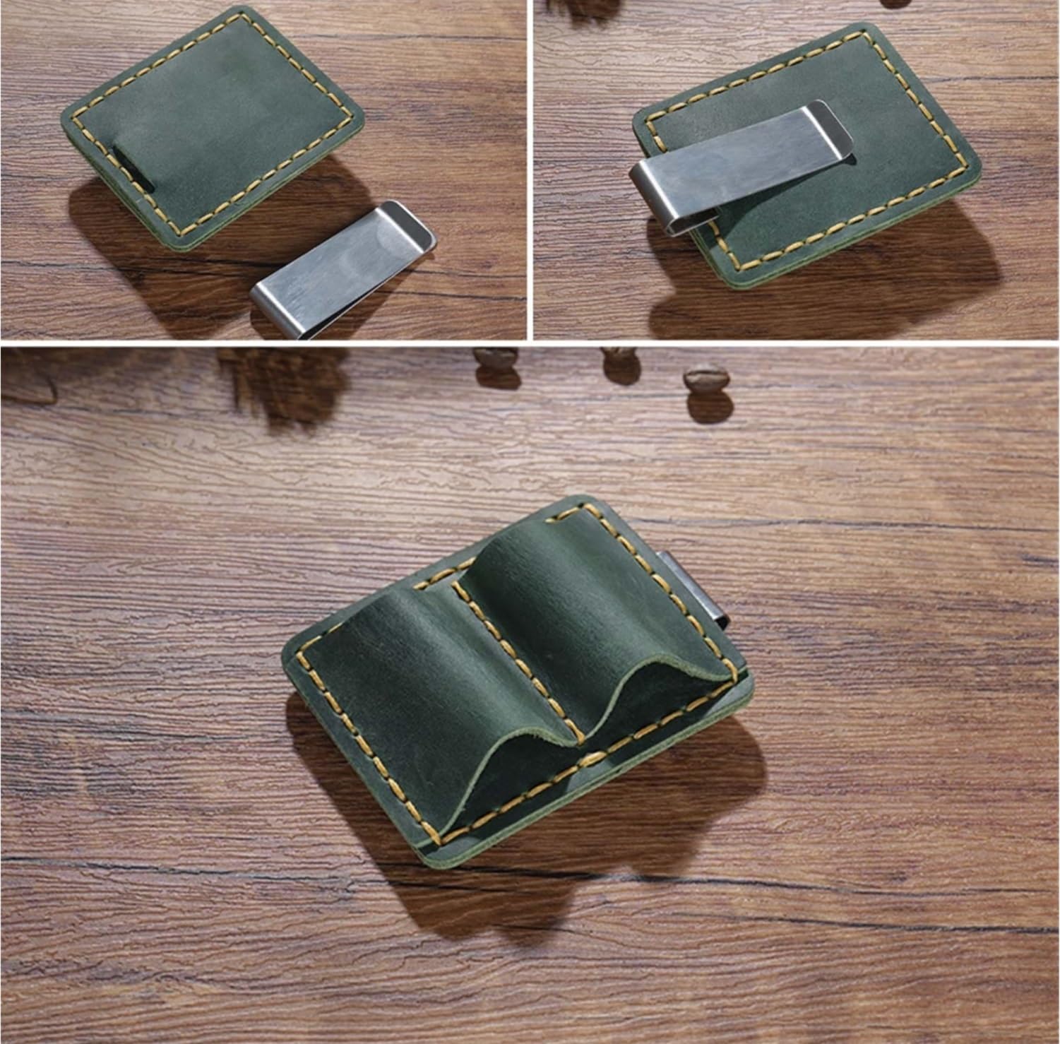 Stiftköcher Handgefertigter Stifthalter Aus Leder, Geeignet for Aufbewahren Von Büchern, Notizbüchern, Bleistiften Usw Organizer(Grün)