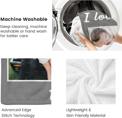 Miniatura 6 de Dr.TOUGH Manta personalizada con texto de 4 fotos, mantas personalizadas con imágenes y texto con mis propias fotos