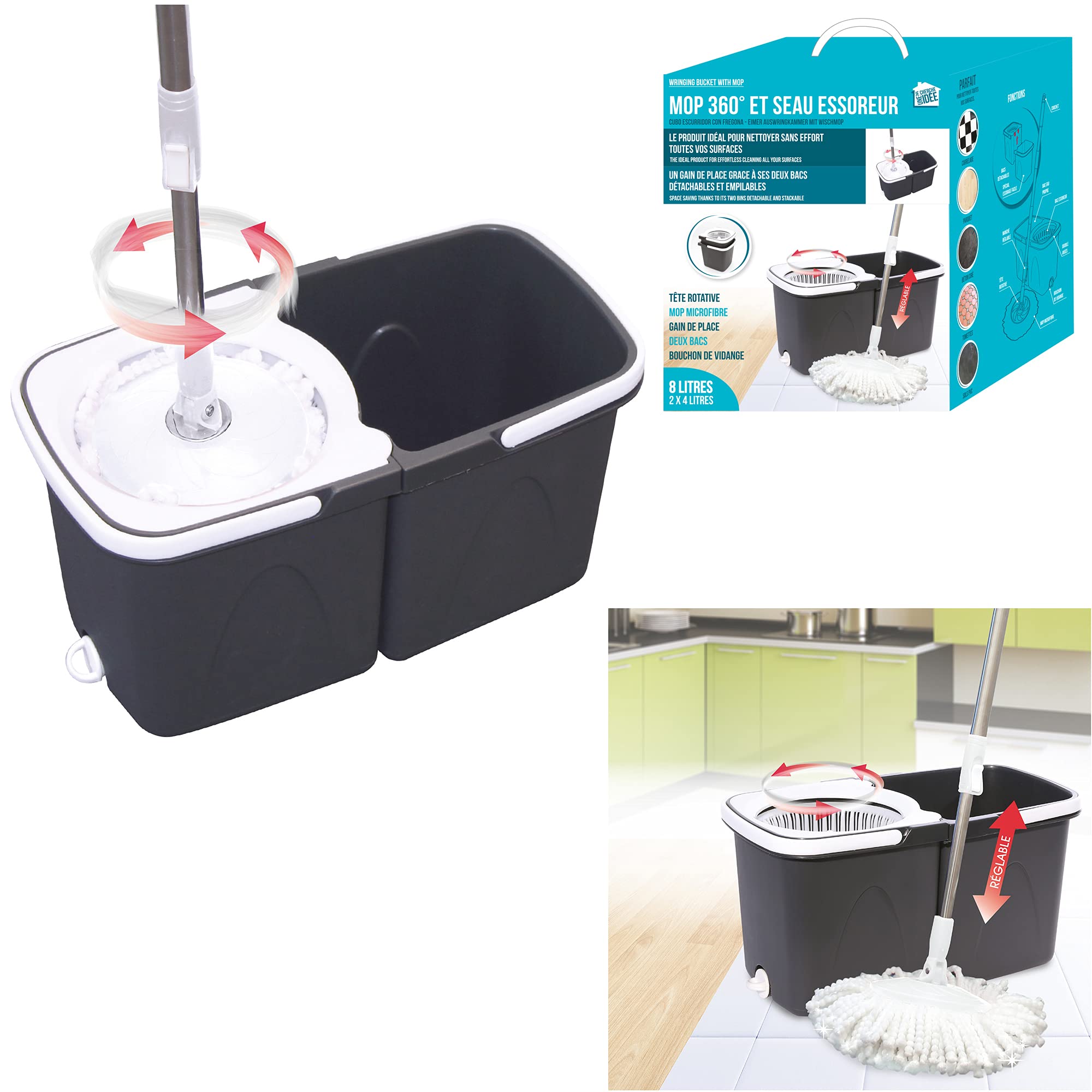 Je Cherche une Idee me2202 cubo escurridor con fregona Mop