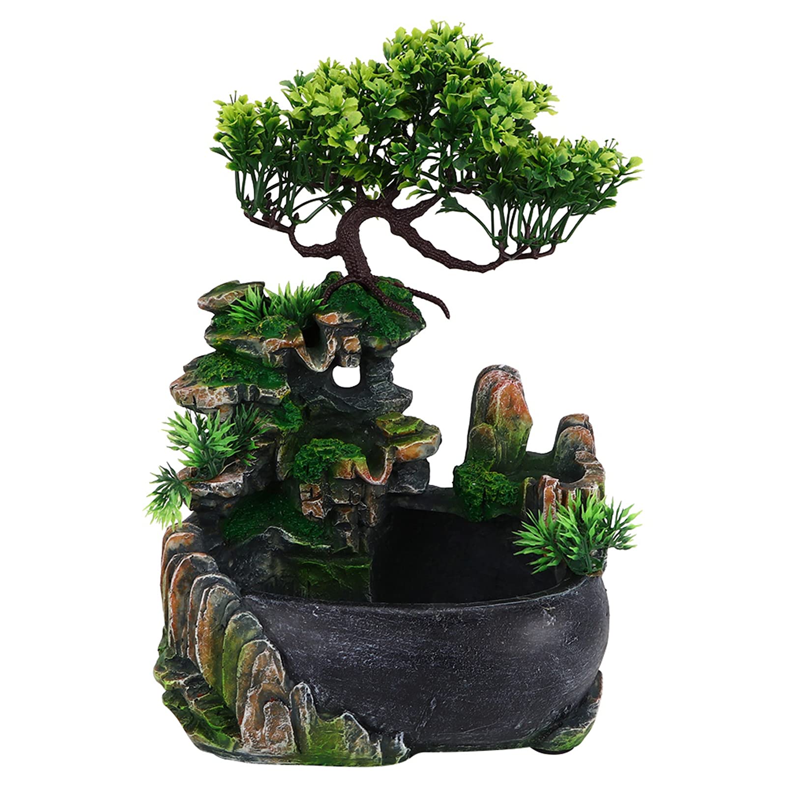 Rockery Stream Tabletop Fountain, Zen Meditation Indoor Waterfall Feature with Automatic Pump and Switch, Desktop Fountain for Home Office Bedroom Decoration