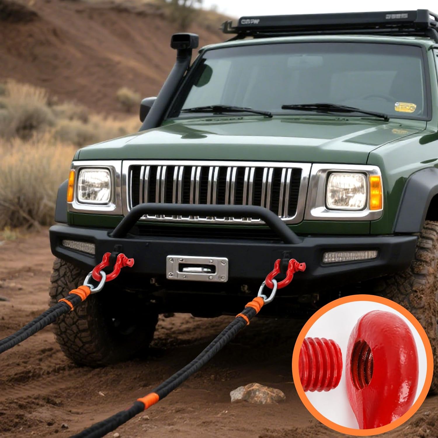 Bekith 3 Pack D Ring Shackles - 3/4" Rugged Unbreakable Heavy Duty Tow Shackle for Strap, Winch, Vehicle Recovery - 28.5 Ton (57,000 Lbs) Maximum Break Strength, Red - Image 6