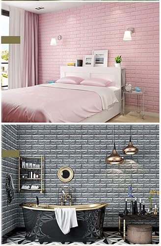 Miniatura 4 de Hojas autoadhesivas 3D de espuma para pared, cubren 11.5 pies cuadrados, adhesivos decorativos de pared para despegar y pegar, para decoración de