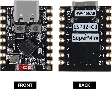 4pcs ESP32 ESP32-C3 Development Board ESP32 C3 Supermini WiFi Bluetooth Module ESP32C3 160MHz Running Frequency 2.4GHz Wi-Fi & Bluetooth for MicroPython