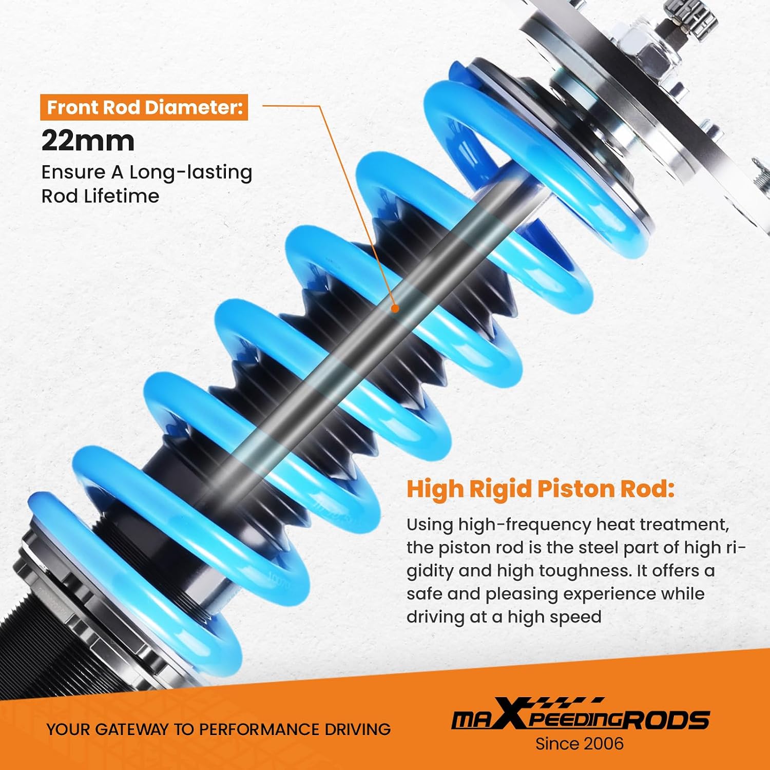 maXpeedingrods Coilover for Toyota Camry ACV30/MCV30 2002-2006, 24 Levels Damper Adjustable Coilovers Suspension Kit, Height Adjustable Shock Absorber Struts, T6 Upgraded Lowering Kits Blue