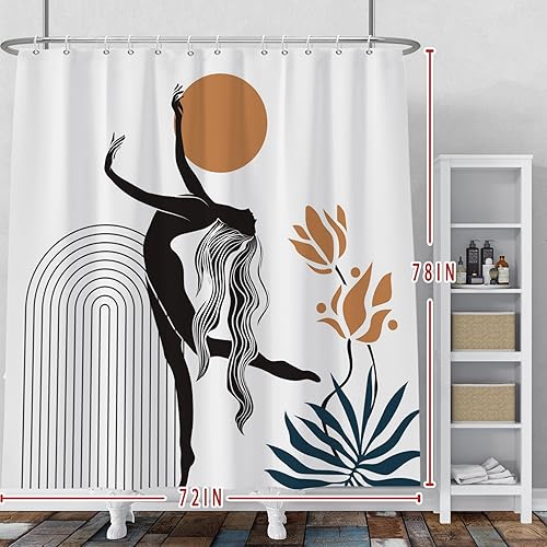 Miniatura 9 de Baocicco Cortina de ducha con flores de ciruelo, flores de cerezo rosa, cortinas de ducha decorativas para baño, cortina de ducha de tela