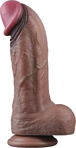 Consolador realista de silicona de doble capa XXL de 11 pulgadas hecho a mano con venas hiperrealistas, consolador anal, gran ventosa, consolador