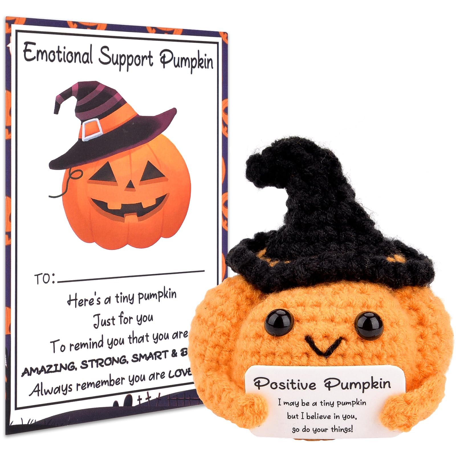 Positive Pumpkin Funny Gifts, Halloween Boo Basket Gifts for Women Her Men