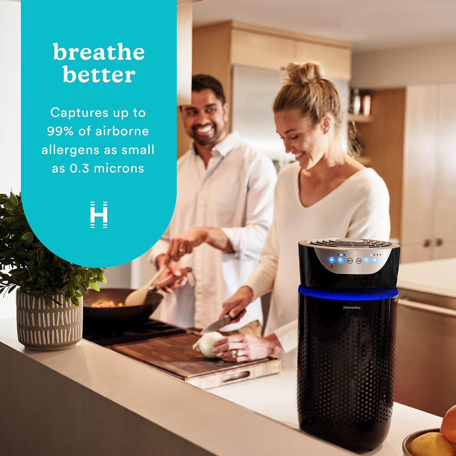 Black Ionic Energy Star HEPA Air Purifier Tower