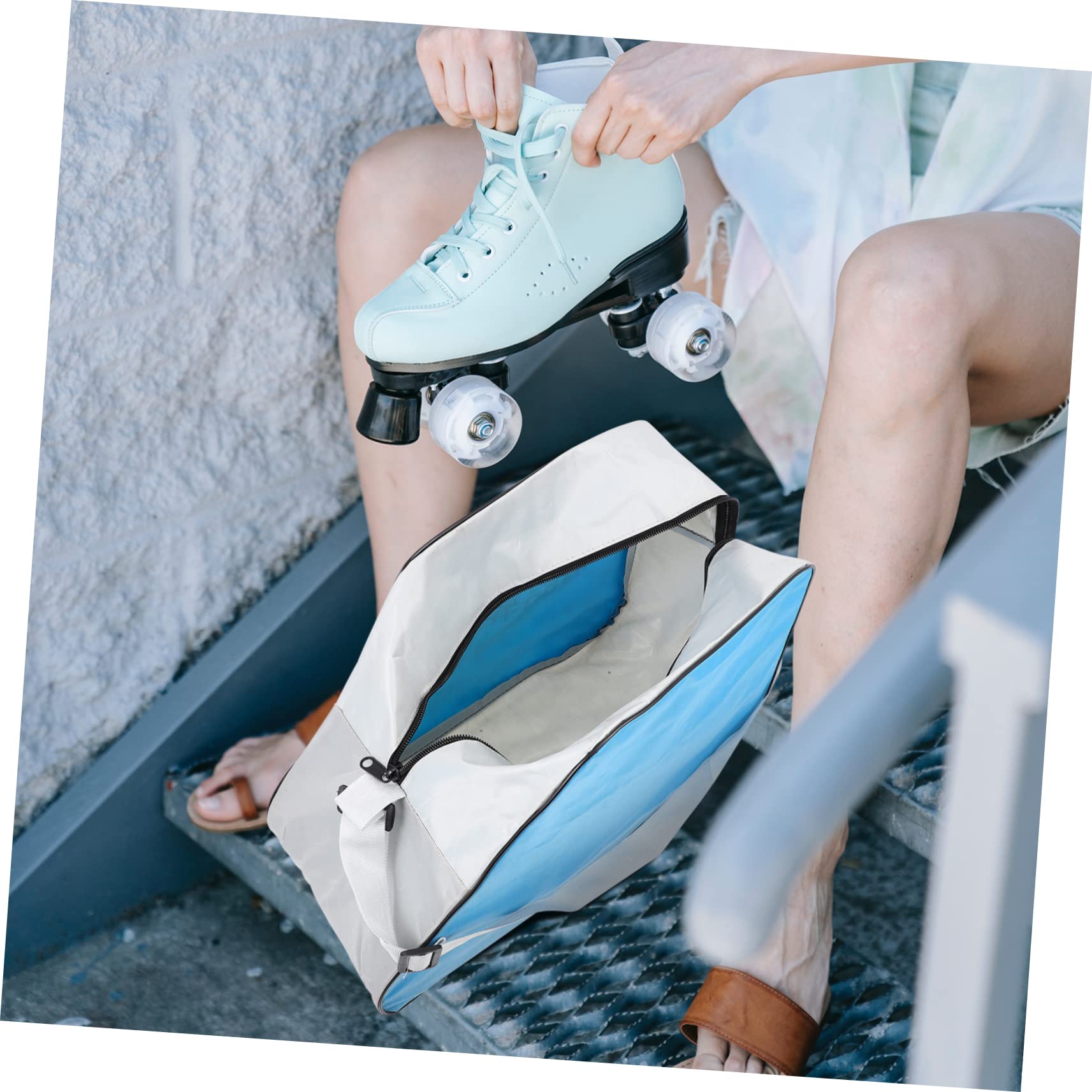 KOMBIUDA Handheld Skate Bag for Ice Skating and Roller Skating Durable Storage Container for Skates Convenient and Easy to Clean for Adults