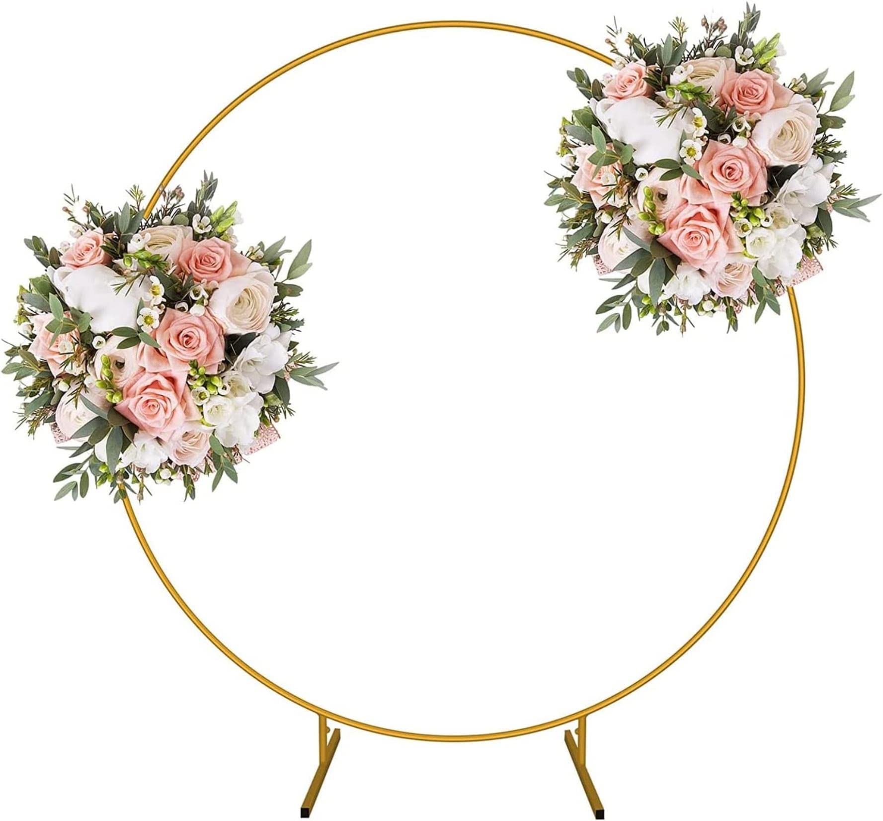 Kit de guirnalda de arco de globos circular grande, columna de globos redonda de 150 cm, 220 cm y 240 cm, soporte para fondo, accesorios para bodas/celebraciones/fiestas, arco de boda de metal con fl