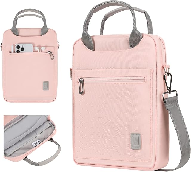 Dadanism 9-11 Inch Tablet Sleeve Shoulder Bag for iPad Pro 11 2021-2018, iPad Air 5/4 10.9 2022/2020, iPad 10.2 2021-2019, iPad 10th Gen 10.9 2022, Galaxy Tab A8 10.5/Tab S6 Lite 10.4 2022, Pink