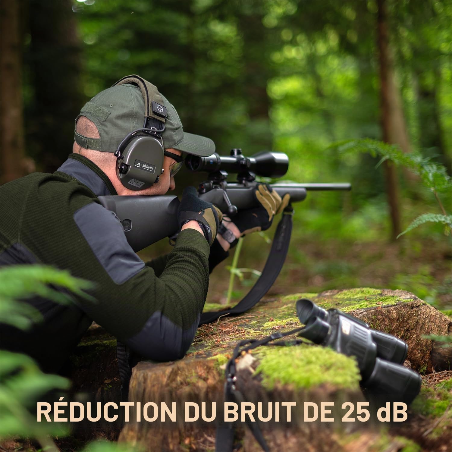 Sordin ACE Schakal Casque Antibruit - Actif & électronique - Casque Antibruit pour la Chasse et le Tir Sportif