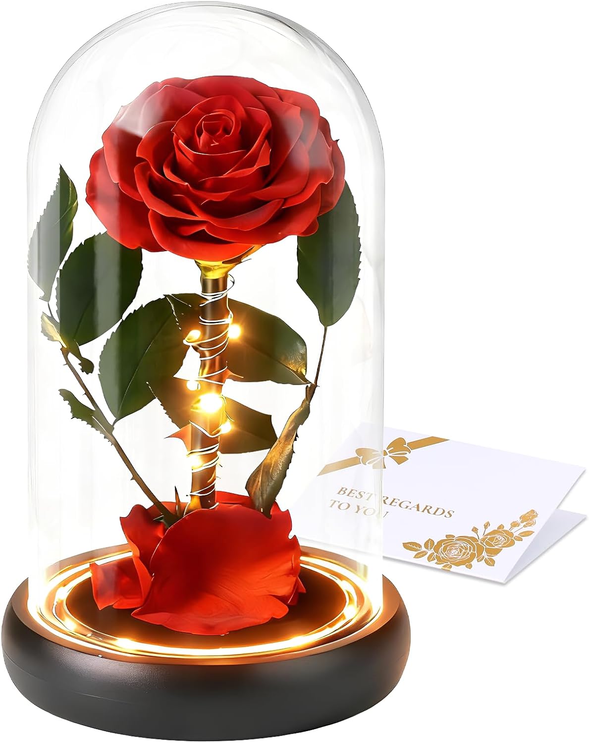 Forever Preserved Roses - Forever Red Rose in Acrylic Dome, Preserved Flowers for Delivery Gifts for Mom Grandma Wife Anniversary Birthday Flowers Gifts for Women Her Girlfriend Valentines
