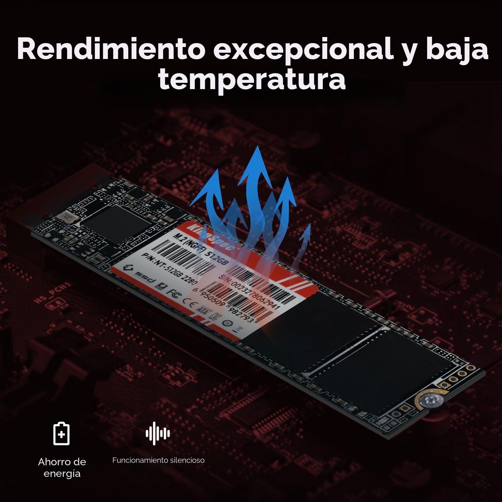 Kingspec SSD 512GB, M.2 SATA 2280 SSD - 3D NAND Flash, Unidad de Estado sólido Interna para portátil y sobremesa