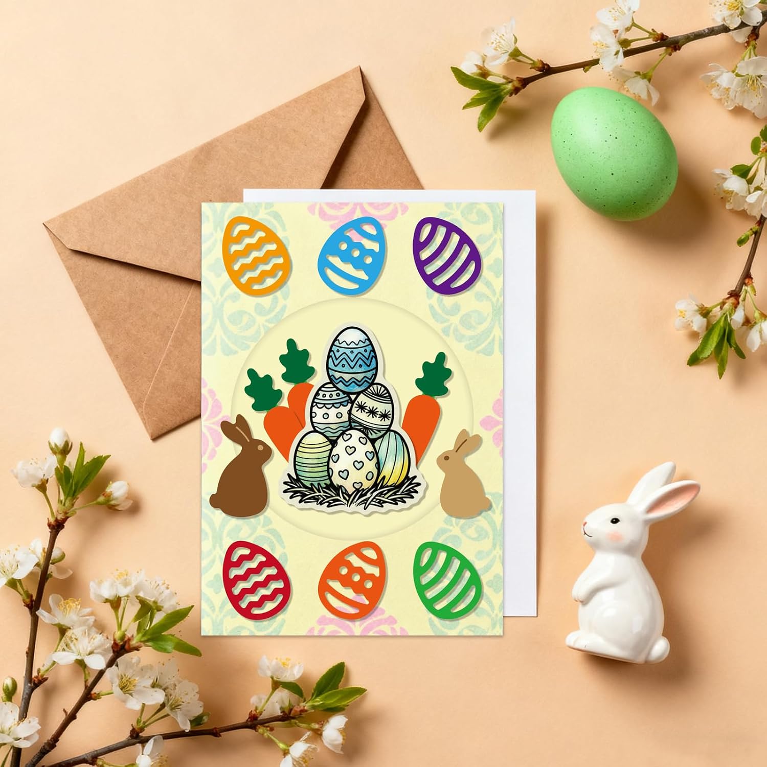 GLOBLELAND 4 Sheets Easter Cross Clear Stamp for Scrapbooking Ribbon Rabbit Silicone Stamps Easter Egg Bunny Transparent Stamp Set for Card Making DIY Embossing Journaling image 3