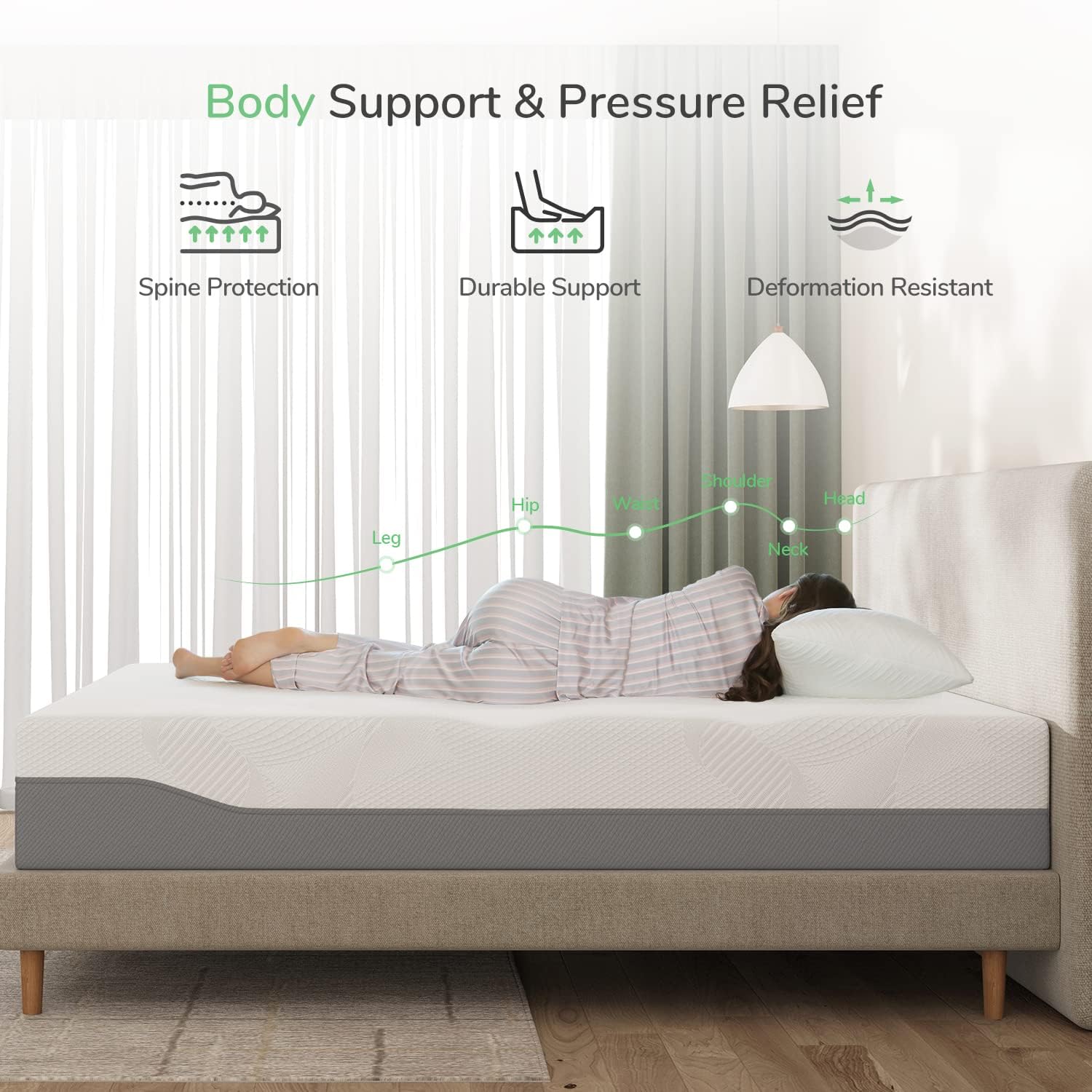 Novilla Twin Mattress, 10 Inch Gel Memory Foam Mattress for Enhanced Support & Motion Isolation, Medium Firm Bed Mattresses in a Box-Vibrant