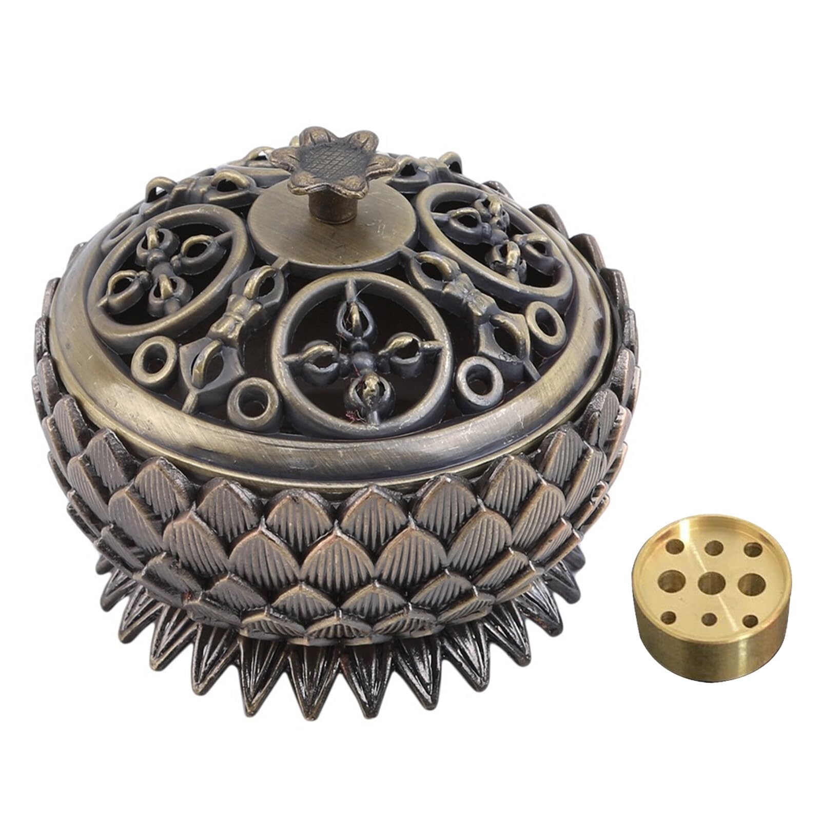 FEMONGY porta incenso per bastoncini, portaincenso, bruciatore incenso in grani, brucia incenso in grani, loto bruciatore di incenso per la decorazione della casa da tè dellhome office, 7 * 6cm