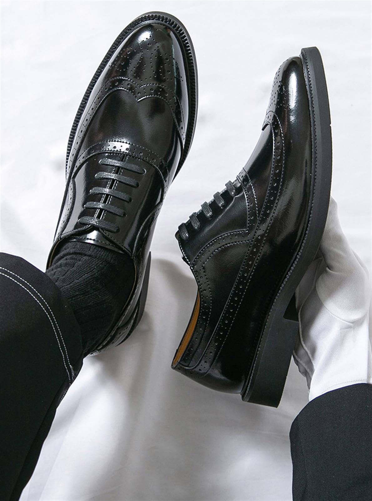 Carpe Oxford da Uomo Classiche Brogue Stringate Eleganti per Business Matrimonio Derby Formale Scarpe