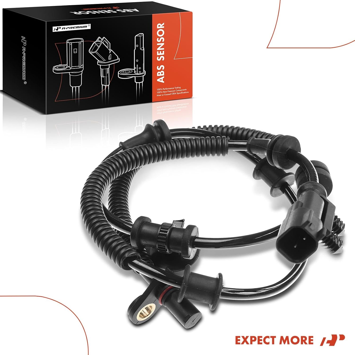 A-Premium ABS Wheel Speed Sensor Compatible with Chrysler Models - Pacifica 2017-2019 - Front Driver or Passenger Side, Replace# 68312281AC, 68312281AB