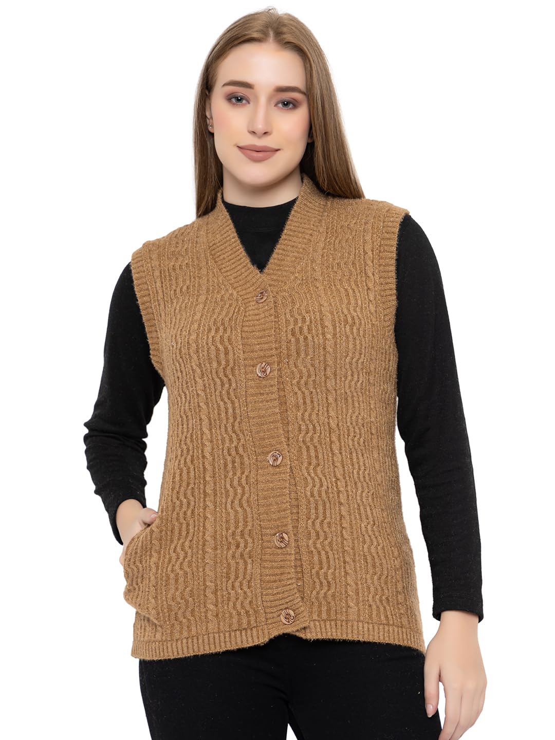 venatoria Women Cardigan Sleeveless Sweater for Winter-picture-7