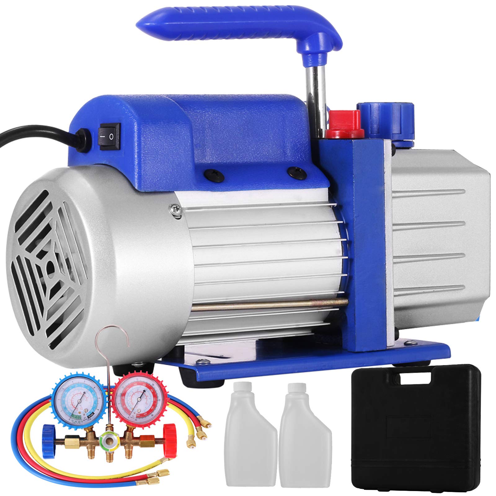 Buy VEVOR 4CFM 1/3HP Vacuum Pump Ac Vacuum Pump Aircon Vacuum Chamber