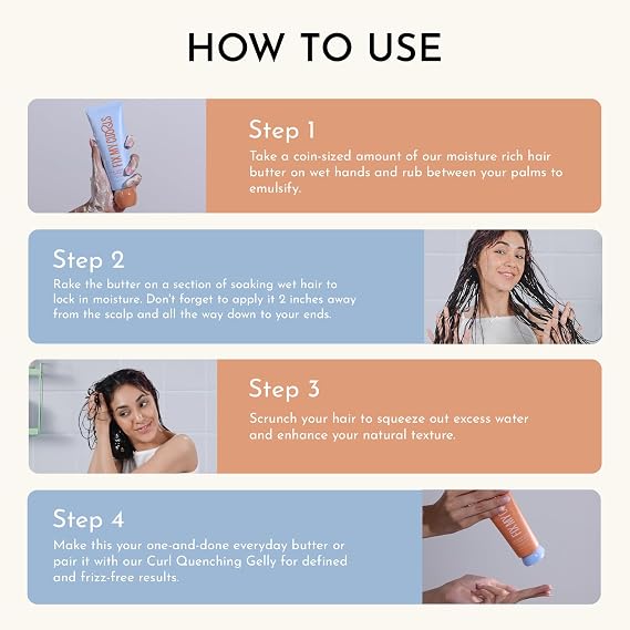 Fix My Curls Curl Quenching Butter for Styling Curly And Wavy Hair, Styling Curly And Wavy Hair, Cruelty Free, Vegan, Frizz Control, Moisture Rich & CG Friendly (100gm)