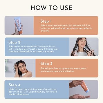 Fix My Curls Curl Quenching Butter for Styling Curly And Wavy Hair, Styling Curly And Wavy Hair, Cruelty Free, Vegan, Frizz Control, Moisture Rich & CG Friendly (100gm)