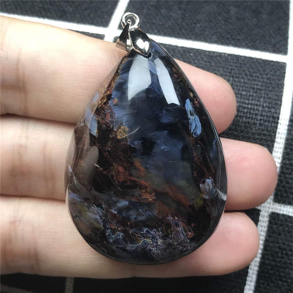 Ms. Men Natural Crystal Blue Stone Pendant Drop Peter Stone Namibia Fireworks Effects Beads Jewelry AAAAA (Color : -)