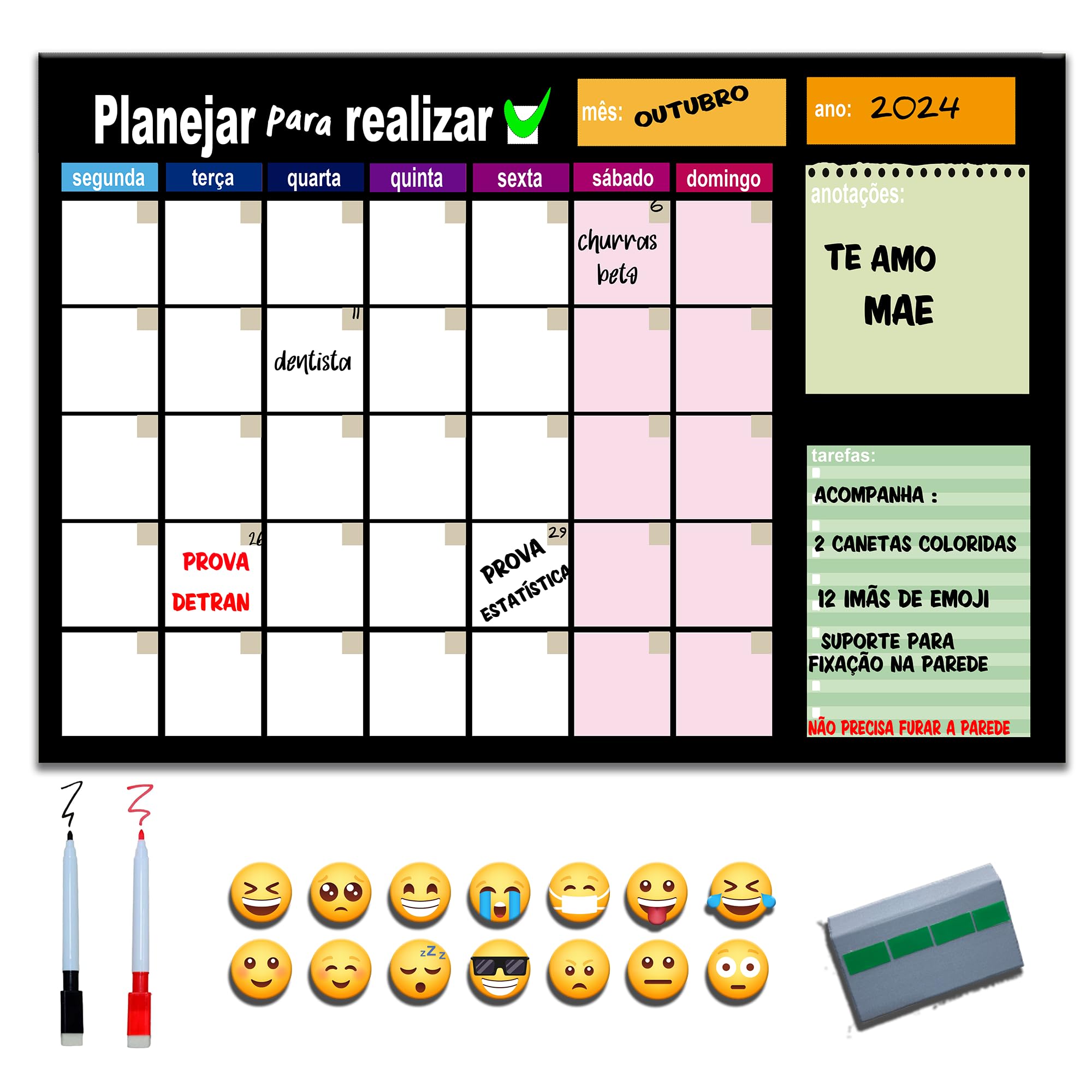 Planner de Parede/Planejador Semanal/Planner Mensal/Quadro Planner ...