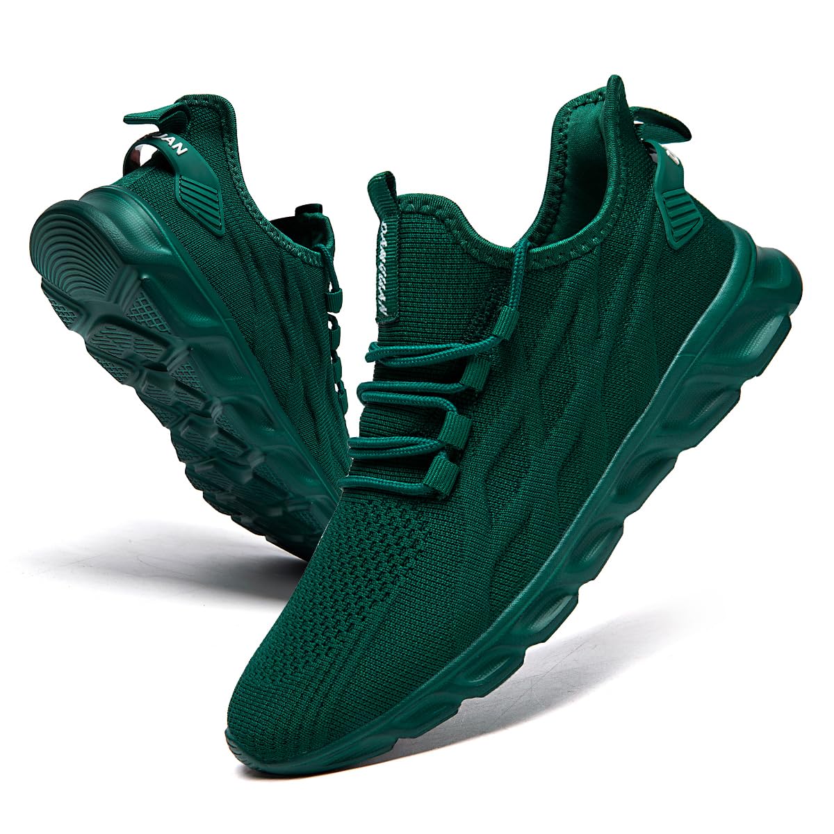 GLYGML Women's Walking Shoes Slip On Tennis Sneakers Gym Workout Lightweight Non Slip Mesh Breathable Running Shoes for Women Dark_Green US 7.5