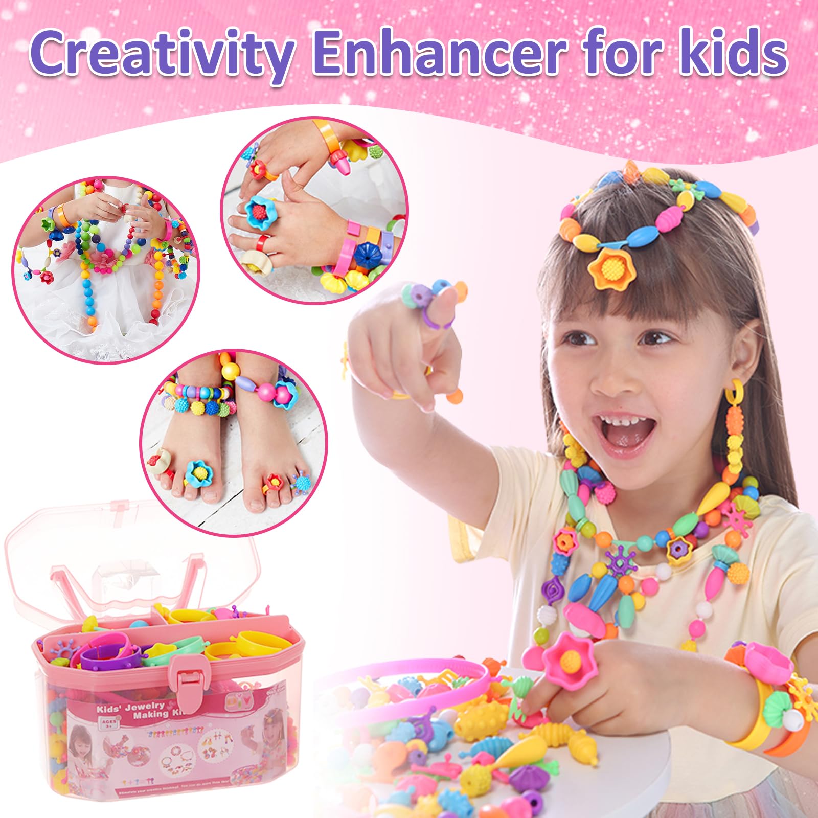 Générique Fabrique à Bracelets, Création De Bijoux En Perles, Jeu De Bijoux Avec Perles Pour Filles Garçons 3 Ans Et Plus Idée Cadeau Anniversaire