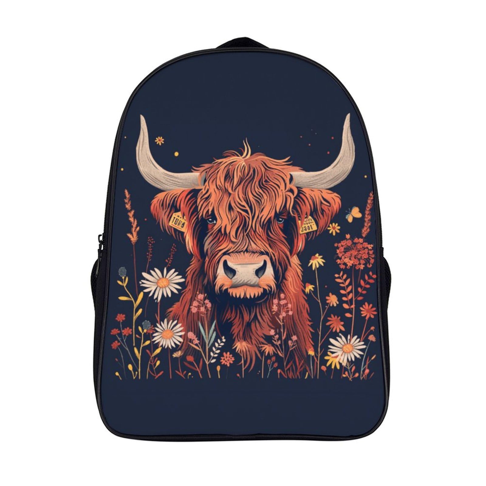TPISLI School Bag for Boys, Highland Cow Lightweight School Backpack for Teens Water Resistant Non-Master Bull Rucksack Casual Daypack for Primary Middle School Students School Travel