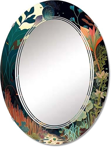 Bounties and Blooming Wilderness Blessings IV- Vanity Mirror, Bathroom Mirrors, Wall Mirrors for Living Room, Bedroom - Oval Mirror - Large 20'x30',