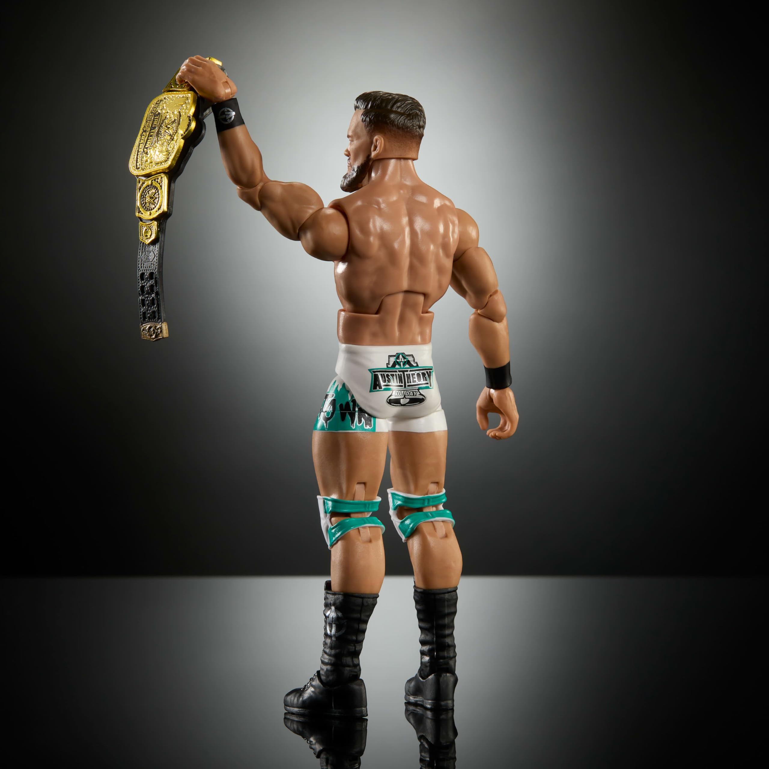 Mattel WWE Elite figurka i akcesoria, seria #121, kolekcjonerska teoria Austina 15 cm, z 25 punktami artykulacji i wymiennymi rękami | WWE Figurka akcji, 15 cm kolekcjonerska supergwiazda z 25 punktami artykulacji i wymiennymi wskazówkami
