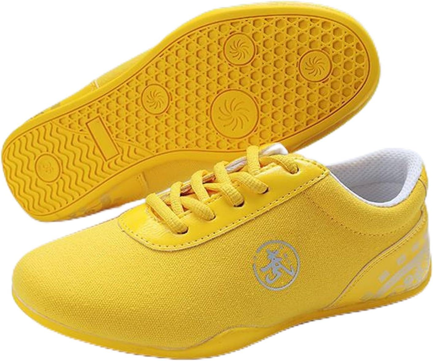 Children Taekwondo Boxing Kung Fu Martial Arts Shoes,Sports Adults Lightweight Non-Slip Kung Fu Tai Chi Shoes for Men Women(Size:33EU(21.5cm),Color:Yellow)