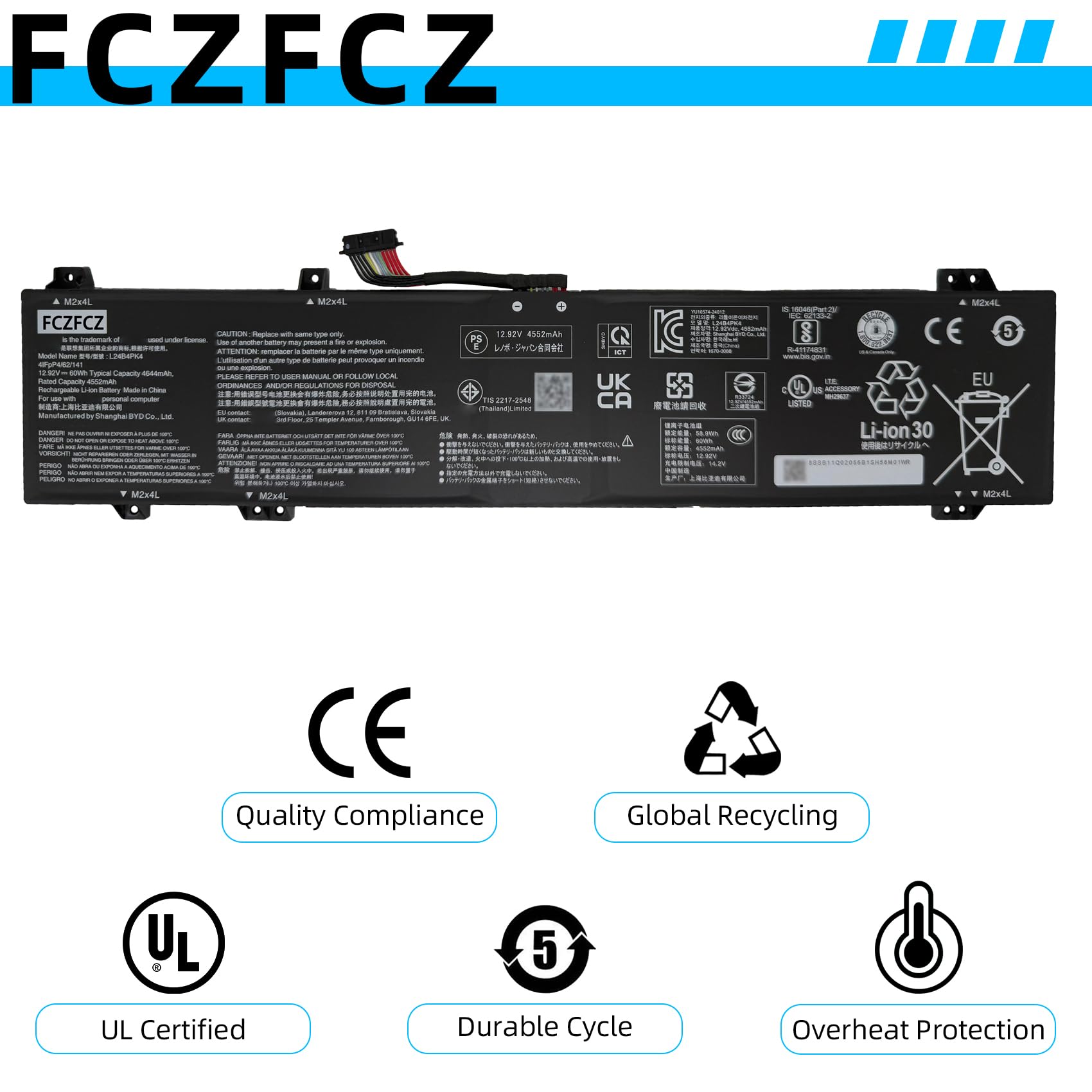 Amazon.com: FCZFCZ L24B4PK4 Battery 60Wh 4644mAh Replacement for