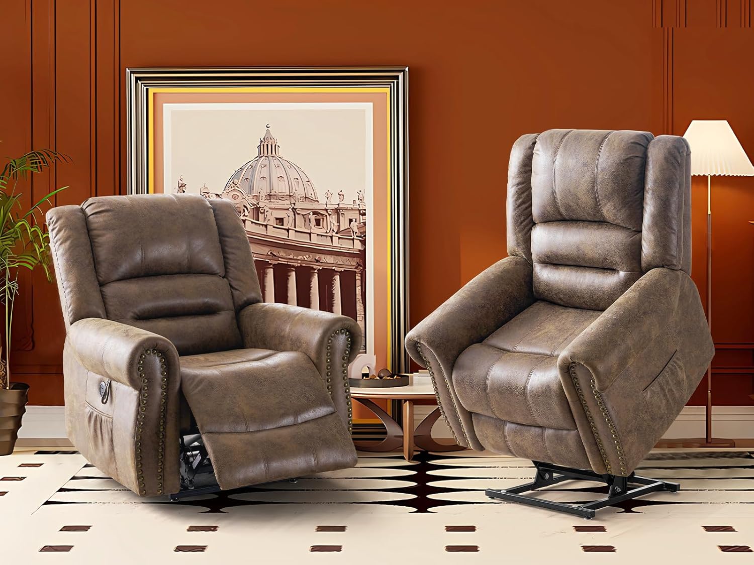 CDCASA Dual Motor Lay Flat Lift Chairs Recliners for