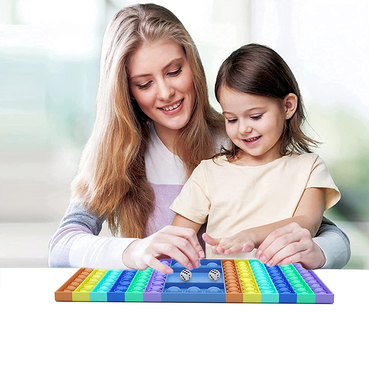 Mahi Enterprise� Big Pop Game Fidget Toys, Rainbow Chess Board Push Bubble Popper Fidget Sensory Toys for Parent-Child Time, Interactive Jumbo Stress Relief Figetget Toy 3