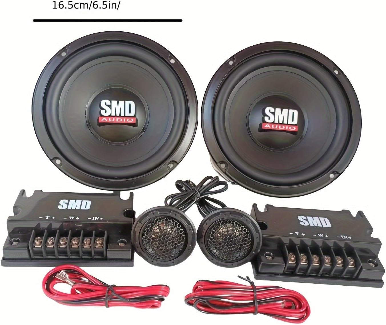 6.5 Inch 2 Way Car Component Speaker System, Full Range Car Audio Speakers with Silk Dome Tweeters and Passive Crossovers, 4 Ohm High Sensitivity Car Door Speakers Universal for Car Stereo OEM Upgrade