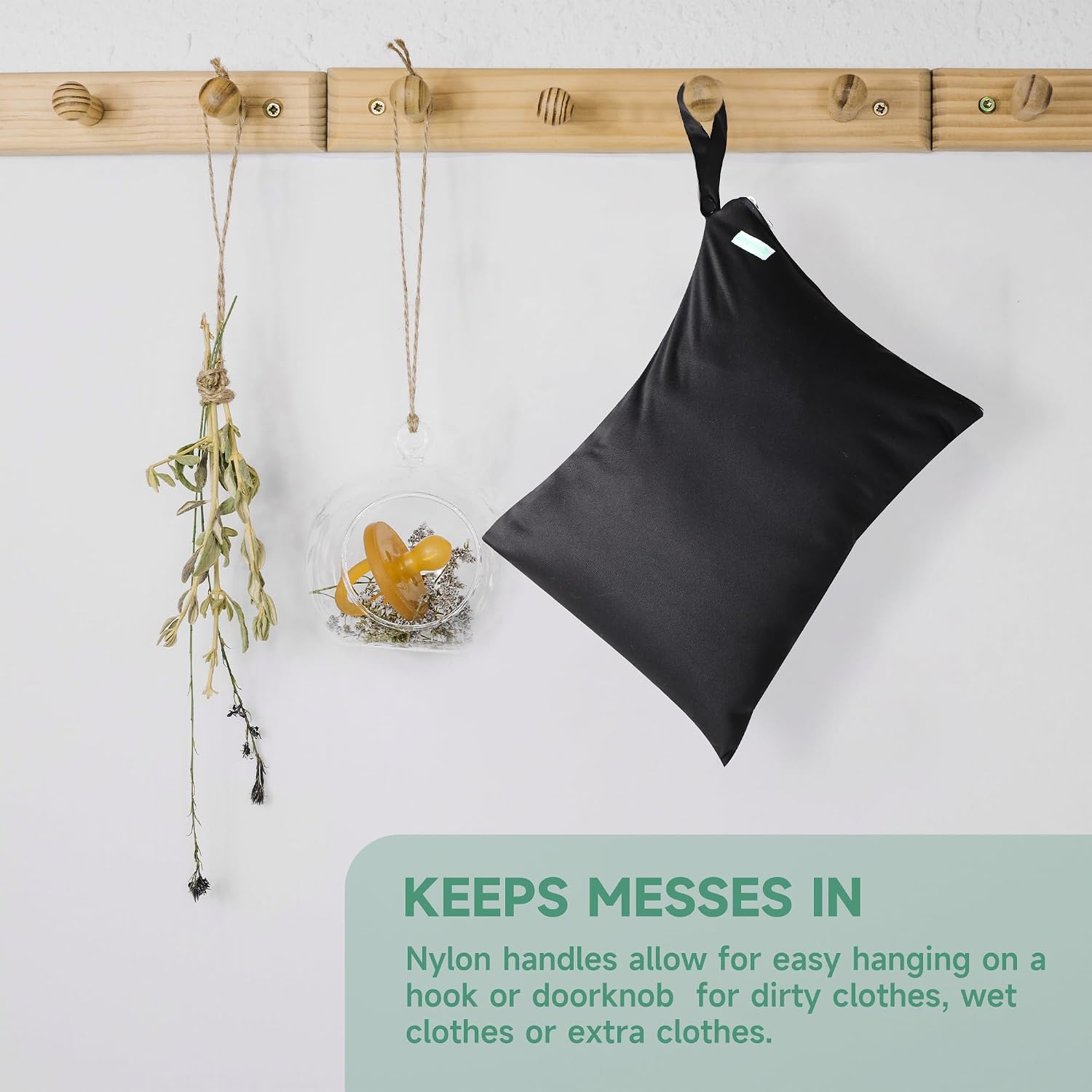 wegreeco Wet Dry Bag for Baby Swimsuit, Small Wet Dry Bag for Clothes Diaper and Breast Pump Parts, Large Baby bag for Travel,Gym Clothes,Beach,Pool,Extra Clothes (Black,3 Pack)
