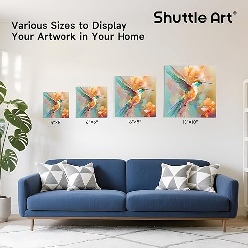 Miniatura 9 de Shuttle Art Paquete de pintura acrílica, juego para 36 colores de pintura acrílica en botellas (2.0 fl oz2 onzas) + 52 paneles de lienzo para pintar