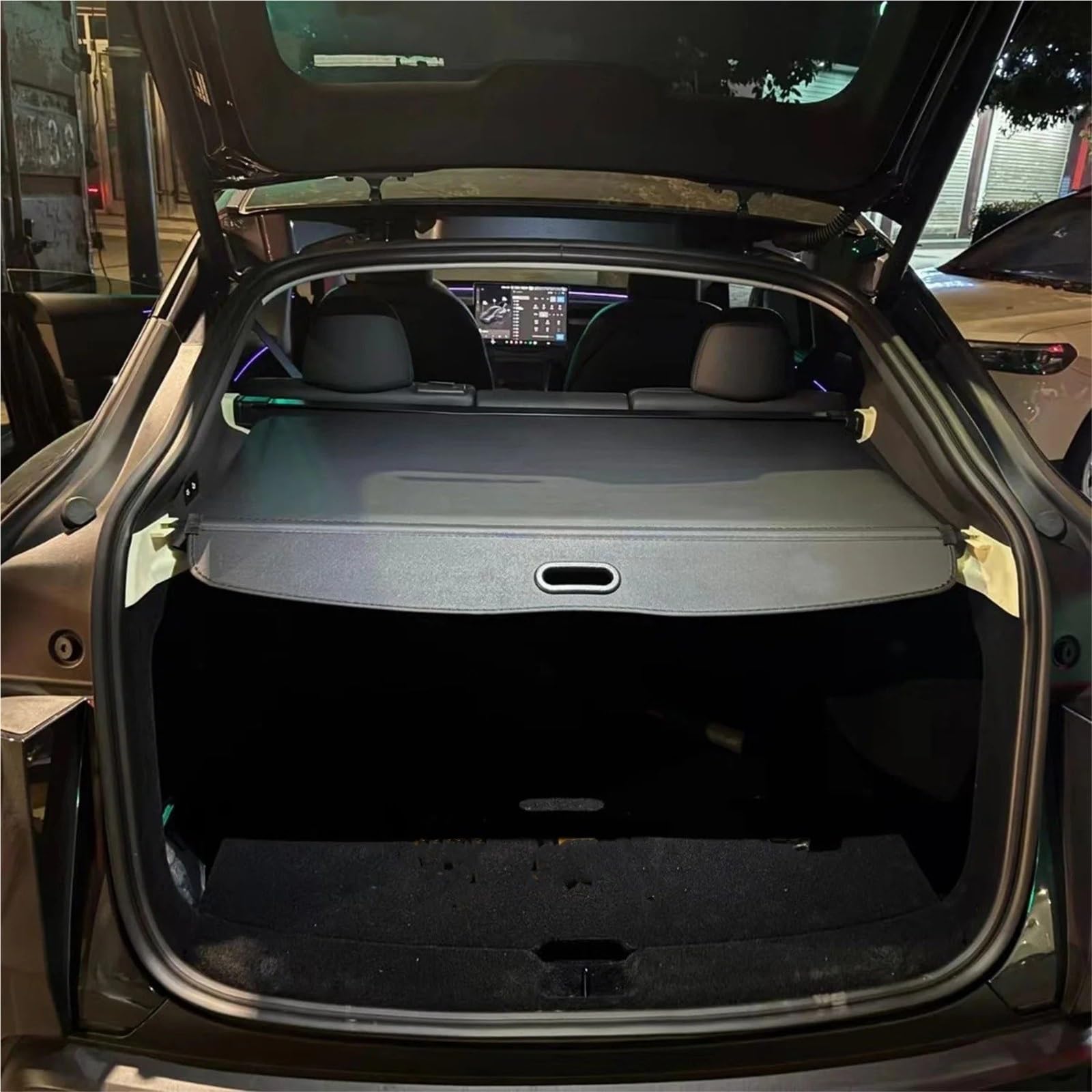 ESPYN Pantalla Retráctil para Maletero Cubierta De Carga Retráctil para Maletero Coche, para Tesla para Model Y Juniper 2025 2026, Protección para Equipaje, 1 Juego