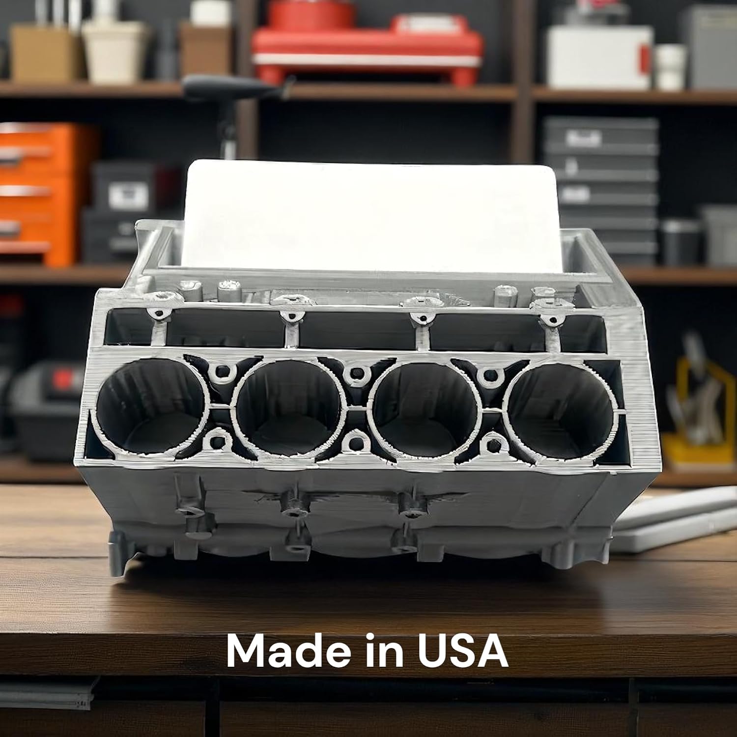 V8 Engine Block – Stand for Car Salesmen, Mechanics, Auto Enthusiasts – Automotive Decor, Mechanic Shop Accessories, Office Gifts for Men