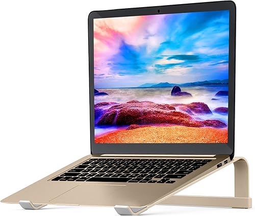 Soporte para laptop para escritorio, soporte estable para MacBook Pro, elevador ergonómico de aluminio para computadora de 12, 13, 15, 16.2