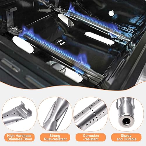 Miniatura 7 de Adviace Piezas de repuesto para parrilla Dyna-Glo DGF350CSP DGF350CSP-D, paquete de 2 protectores térmicos y tubos de quemador para parrillas