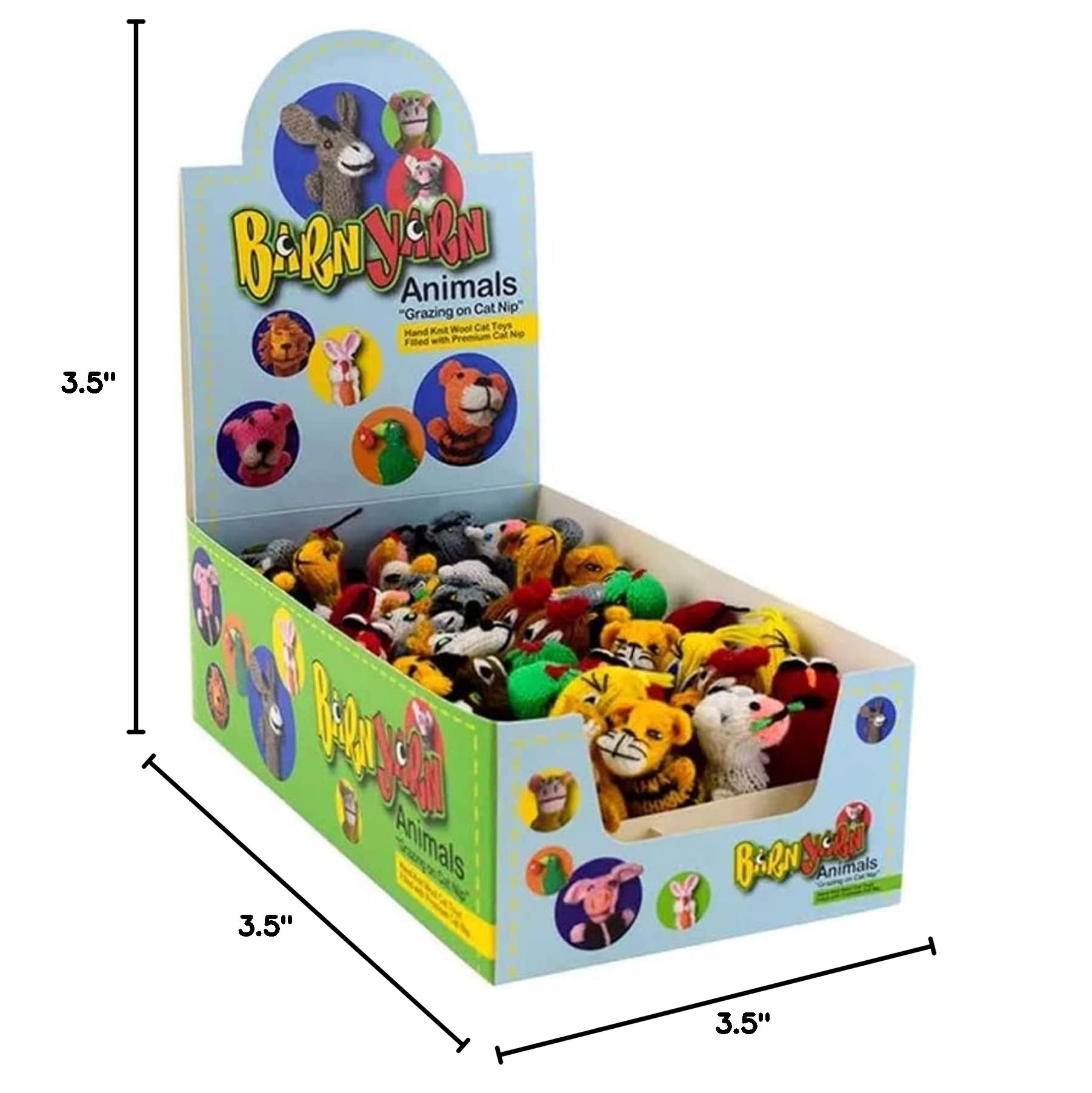 Barn Yarn Hand Knit Wool Cat Toy, Stuffed with Organic Catnip: (12 pack)